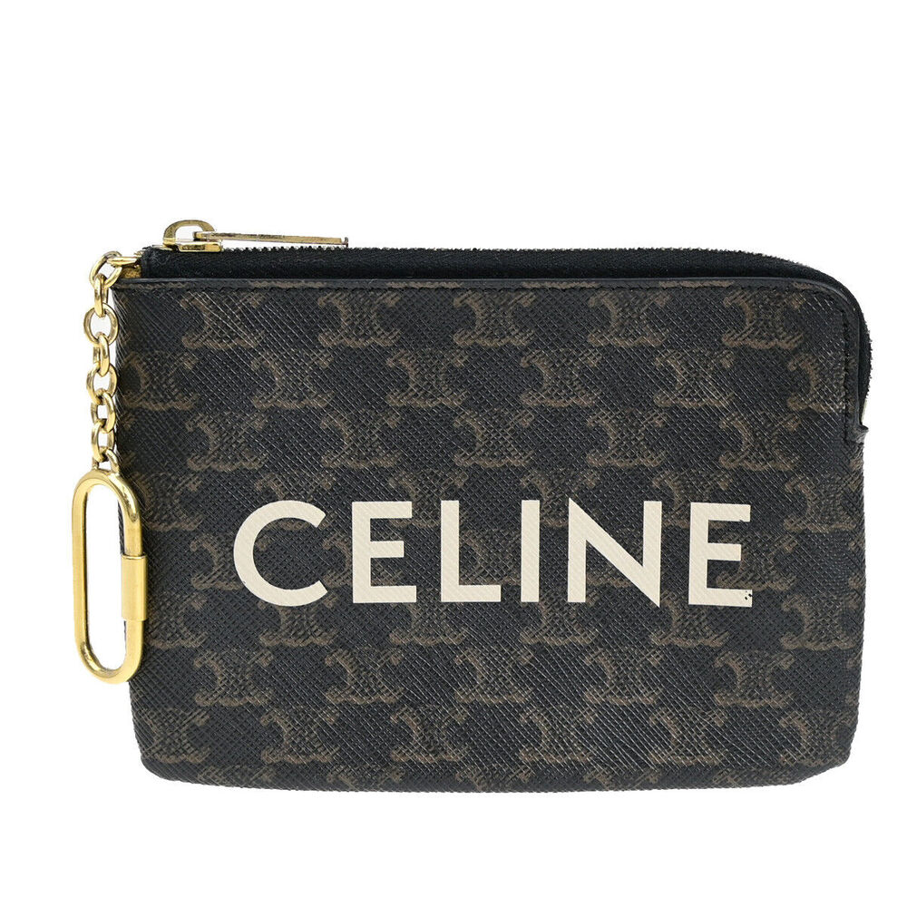 Celine Logo Coin Card Key Case Triomphe #143624C25B - Picture 1 of 13